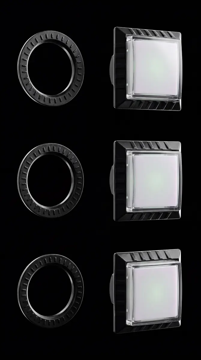 Botón cuadrado RGB